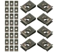 NUOBESTY Clips de Fixation en U pour Pare-Chocs Automobiles Kit de 50 Pièces en Métal Clips de Carrosserie Résistants pour Montage Intérieur et Protection Garde-Boue Accessoires de