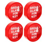 NUOBESTY Coffret à Clés Mural d'urgence 4 Pièces Rouge, Boîte de Rangement pour Clés D'entrée Résistante, Compatible Armoires Extincteurs, Boîtier Sécurisé pour Contrôle D'accès Industriel