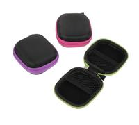 NUOBESTY Coffret de Voyage pour Huiles Essentielles Lot de 3 Pochettes en Tissu Oxford Vert Violet et Rose Organisateur Léger et Résistant pour Flacons Roll-on Étui de Transport