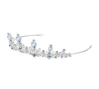 NUOBESTY Coiffe de Mariée en Cristal Blanc en Alliage, Diadème à Cristaux Unique et Élégant, Accessoire Cheveux Mariage pour Photographie et Concours de Beauté