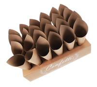 NUOBESTY Cônes en Papier Kraft Gaufré pour Confettis Mariage, 24 Compartiments en Boîte 30 Feuilles Papier Kraft, Supports Décoratifs pour Pétales, Présents Invités Fête, Plateau Décoratif
