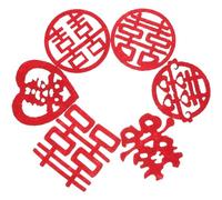 NUOBESTY Confettis de Fête Mariage 120 Pièces 5 CM de Lettres Double XI, Décorations Chinoises à Disperser pour Table, Accessoires de Lancer pour Cérémonie et Fête