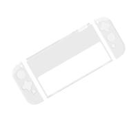 NUOBESTY Coque de console de jeux Switch OLED en TPU et PC blanc, étui intégral avec protection anti-poussière pour manettes, adapté aux passionnés de gaming, rangement facile et
