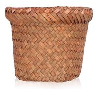NUOBESTY Corbeille à Papier Tressée Café en Osier, Compacte, Décorative | Usage Quotidien, Style Chic et Simple, Multi-scènes, Protection Utilisateur, pour Bureau et Chambre