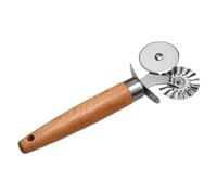 NUOBESTY Coupe-pizza avec en Bois en Acier Inoxydable à Double Roulette Prise Confortable et Compatible Lave-vaisselle Couleur Aléatoire pour Usage Domestique Cuisine