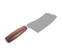 NUOBESTY Coupe-pommes de Terre Ondulé Manuel en Acier Inoxydable avec Manche en Bois, Outil de Coupe des Légumes pour Frites et Tranches Décoratives, Trancheuse Pratique Cuisine Domestique