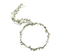 NUOBESTY Couronne de Fleurs Bohème Blanche en Tissu avec Rubans Flottants Confortable à Porter pour Festivals et Paysages Extérieurs