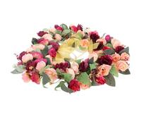 NUOBESTY Couronne de Fleurs Élégante et Polyvalente en Soie Forme Cœur pour Décoration de Porte D'entrée Mariage et Fête
