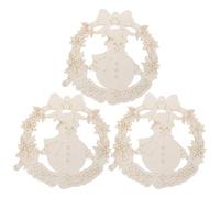 NUOBESTY Couronne de Noël Vierge à Faire soi-même : 3 pièces : décorations de Noël en Bois avec Corde ; Bonhomme de Neige Vierge en Bois découpé pour la Peinture et l'artisanat.