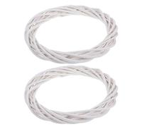 NUOBESTY Couronne en Osier Naturel 22 Cm Blanche Fine, Lot de 2 Bases de Vigne pour Loisirs Créatifs, Décoration Rustique Polyvalente de Porte Noël, Mariage et Intérieur Champêtre