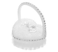 NUOBESTY Coussin Annulaire De Cœur Blanc, Mini Porte-alliances Léger en Tissu Doux, pour Porteurs D'alliances Et Décoration Mariage, Accessoire Romantique pour Cérémonie