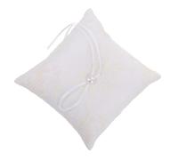 NUOBESTY Coussin D’Alliances Carré en Satin 15X15 CM Coussin Porte-Alliances Brodé de Fleurs et Dentelle Accessoire Rustique pour Cérémonie de Mariage Présentation Bagues et Bijoux