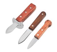 NUOBESTY Couteau à Huîtres Professionnel Outil D'ouverture Confortable 3 Pièces en Bois et Lame en Acier Inoxydable Plusieurs styles Coquilles Saint- et Conques Plusieurs styles