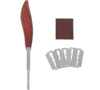 NUOBESTY Couteau à Lame en Acier Inoxydable Courbée, Manche Bois Ergonomique Antidérapant, Kit 1 Pièce pour Inciser Pâte, Ustensile la Cuisine Maison Adapté Cuisson et Pizza