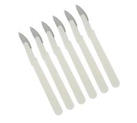 NUOBESTY Couteau Acier au Carbone Graduations, Lot de 6 Outils de Découpe pour Baguette et Toast, Ustensiles Cuisine Multifonctions Blancs Adaptés la Boulangerie et Pâtisserie