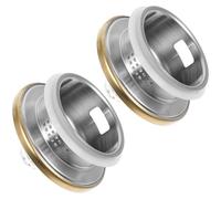 NUOBESTY Couvercles en Acier Inoxydable 2 Pcs pour Pichet en Verre, Couvercle Résistant à L'usure Perle Décorative, Compatible Carafe Eau Froide, Accessoire Solide Cuisine