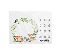 NUOBESTY Couverture Photo 1 à 12 Mois Couverture D'étape Personnalisée Accessoires Photo Couverture Nouveau-né Couvertures En Flanelle Couverture D'âge Infantile Animal Nouveau Née Numéro