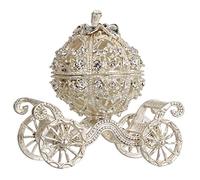 NUOBESTY Cristal Citrouille Chariot Bibelot Boîte Strass Cendrillon Chariot Boîte à Bijoux Peint à La Main Bijoux Affichage Organisateur à Collectionner Figurine Ornement pour