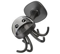 NUOBESTY Crochet Mural Rotatif 6 Crochets en Plastique Noir Clair, Porte-ustensiles la Cuisine sans Perçage, Organisateur Suspendu Multi-usages pour Rangement Ustensiles et Clés, Petite