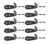 NUOBESTY Crochets Muraux Pack de 10 10 en Acier Inoxydable Noirs Rétro Double Trous pour Suspendre Manteaux et Chapeaux pour Salle de Bain ou Entrée