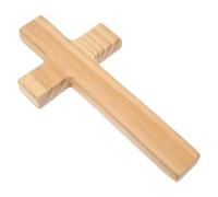 NUOBESTY Croix Murale en Bois 20 CM Sculptée à la Main Décoration Murale Chrétienne pour Maison Salon ou Chambre Ornement Catholique Suspendu Croix de Confirmation Fournitures