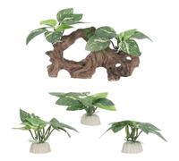 NUOBESTY Décoration Aquarium Bois Flotté Réaliste en Plastique 4pcs pour Aquarium d'eau Douce Cachette Sécurisée pour Poissons Betta et Crevettes