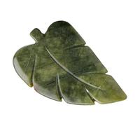 NUOBESTY Décoration de Bureau en Jade de Feuille, Vert | Ornement de Table, Pierre Hsiuyen Sculptée, Style Délicat, pour Maison et Présent