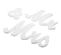 NUOBESTY Décoration de Table Mariage Mr et Mme en Bois Blanc, Lettres Artisanales pour Centre de Table, Accessoires pour Photos de Mariage et Fête Saint-Valentin, Décoration Vintage