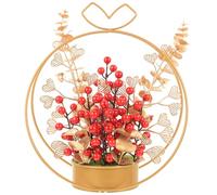 NUOBESTY Décoration de Table Panier de Baies Rouges Artificielles 1 Pièce, Ornement pour Mariage, Fiançailles et Pendaison de Crémaillère, Décoration de Fête et Bureau, Symbole de Chance