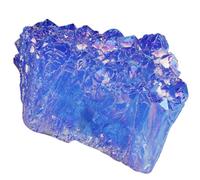 NUOBESTY Décoration en Pierre de Cristal Bleue Irrégulière pour Bureau | Objet Artisanal Délicat, Usage Table et Intérieur, Idée Présent pour Collectionneurs