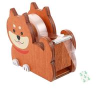 NUOBESTY Distributeur de Ruban Adhésif Bois Pesant Forme de Chien Découpeur Précis pour Rubans Washed Support Organisateur pour Bureau et Maison