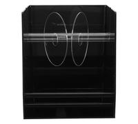 NUOBESTY Distributeur D'étiquettes en Acrylique à 3 Compartiments Amovibles, Porte-autocollants Multi-rouleaux Noir, Organisateur D'autocollants de Bureau et Maison, Boîte Distributrice