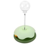 NUOBESTY Distributeur Interactif de Croquettes pour Chats D'intérieur, à Ressort Vert Base Stable, à Distribution Lente pour Exercice et Stimulation Mentale des Chats