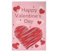 NUOBESTY Drapeau de Jardin Extérieur Double Face Saint-valentin 30 X 45 Cm en Tissu Résistant aux Intempéries Motif Cœurs Rose et Rouge, Décoration pour Terrasse, Pelouse et Cour