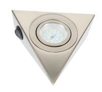 NUOBESTY Éclairage LED Meubles Triangle 220v en Acier Inoxydable Argenté | Spot la Cuisine sous Meuble, Lumière Blanche Uniforme, sans Scintillement, pour TV et Armoire