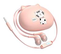 NUOBESTY Écouteurs Intra-Auriculaires Filaire 35 MM Stéréo Microphone pour Appels et Musique Boîte de Rangement Pratique pour Sport et Voyage Couleur Rose