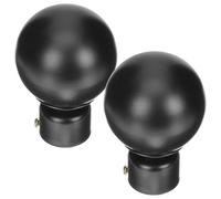 NUOBESTY Embouts Décoratifs pour Tringle à Rideaux 28 MM Lot de 2 Pièces en Fer Noir Mat Accessoires Vintage pour Tringles Simples ou Doubles Cache-Tiges Robustes pour Salon et Chambre