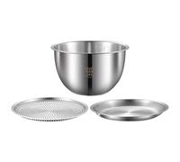 NUOBESTY Ensemble 3 Pièces Bassine à Riz Acier Inoxydable Passoire à Légumes Bol Mélangeur Robuste, Passoire avec Poignée, Ustensiles la Cuisine Pratiques pour Lavage et Égouttage Fruits