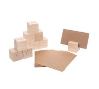 NUOBESTY Ensemble de 10 Lot de Porte-numéros de Table Bois Rustique avec Cartes Kraft pour Mariage Banquet Restaurant et Fête Supports de Cartes Polyvalents et Compacts