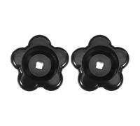 NUOBESTY Ensemble de 2 Volants de Vanne en Bakélite Noire Carrée, Poignée Antidérapante Ergonomique pour Robinet Extérieur, pour Usage Industriel et Jardin