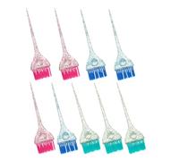 NUOBESTY Ensemble de 9 Pinceaux pour Teinture Capillaire Applicateurs de Mèches en Plastique Manches Ergonomiques Couleurs Transparentes Bleu Rose et Vert pour Salon et Usage