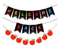 NUOBESTY Ensemble De Bannières De Bienvenue - Décorations De Fête De Retour À L'École Pour La Cérémonie Du Premier Jour En Classe La Fête De Bienvenue Des Enseignants Le Tableau