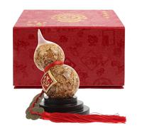 NUOBESTY Ensemble de Décoration Feng Shui en Gourde Dorée Calebasse en Cristal et Feuille D’Or, Ornement de Fortune pour Bureau et Maison, Décoration Artisanale de Table, Accessoire