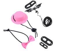 NUOBESTY Ensemble de Saint-Valentin pour Lézard Laisse Rose Chapeau et Nœud Décoratif Taille Unique Matériel Confortable pour Reptiles et Petits Animaux Costume Festif pour Promenades