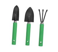 NUOBESTY Ensemble Mini Outils de Jardin pour Plantation de Bonsaï et Plantes Succulentes, 3 Pièces Vert et Noir, Acier Inoxydable, Jardinage Intérieur et Extérieur, Outil de Culture