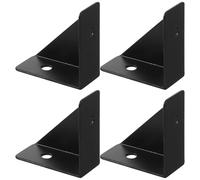 NUOBESTY Équerre D’angle Renforcée Noire Petite Taille, Lot de 4 Supports D’étagère Robustes en Métal, Connecteur D’angle 90° pour Fixation et Renfort de Cadre de Lit, Support D’armoire