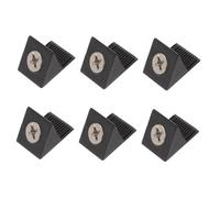 NUOBESTY Équerre de Fixation en Plastique 100 Unités Vis Auto-Perceuses pour Support Fond Armoire et Renfort Meuble, Noir, Kit Réparation Tiroir et Étagère Usage Intérieur