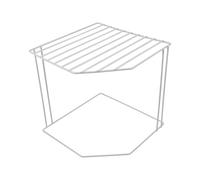 NUOBESTY Étagère d'angle Métallique Blanche à 2 Niveaux pour Salle de Bain Cuisine, Support de Rangement Multifonctionnel Ouvert, Organisateur Compact pour Articles Ménagers, Gain de Place