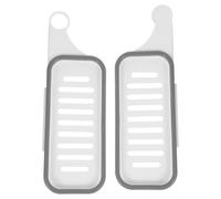 NUOBESTY Étagère de Rangement Murale d'angle Pliable Blanche et Grise Système de Drainage, Matériau Imperméable, pour Articles de Toilette et Bureau