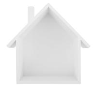 NUOBESTY Étagère Murale en Bois Massif Forme Maison 24 X 7,8 Cm Blanche, Étagère Rustique de Rangement Multifonction pour Chambre D’garçon et Filles, Boîte Vitrine Décorative Compacte